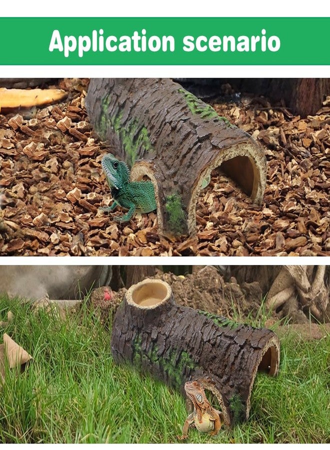 APlayfulBee 2 in 1 Reptile Hide Cave and Reptile Water/Food Feeding Bowl, Green-Glow in Dark, Turtle Basking Platform Habitat Hiding Cave Climbing Tank Aquarium Ornament for Lizards, Frogs, Snakes,Chameleon (M) - Image 5